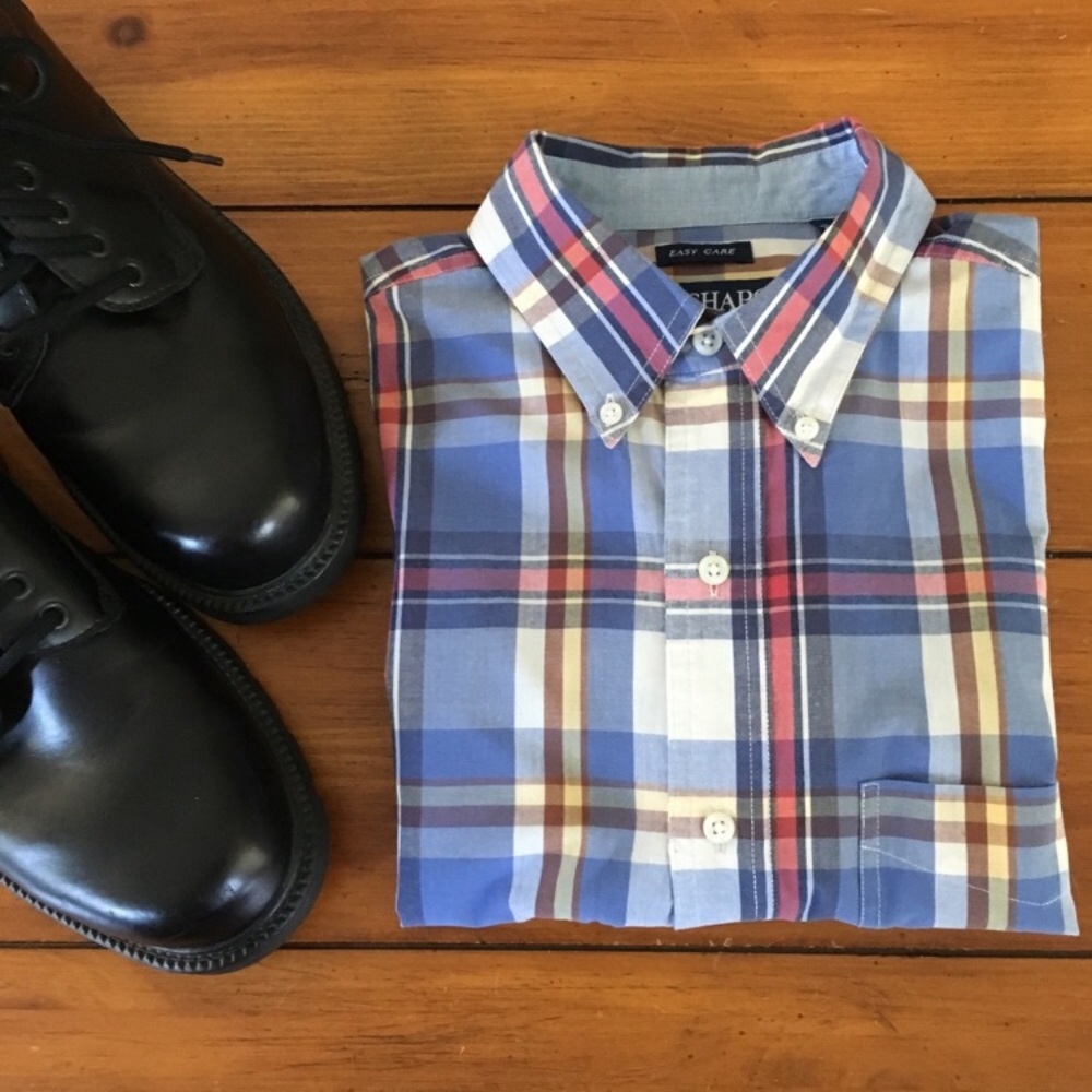 🔴 Chaps | Short Sleeve Plaid Shirt
